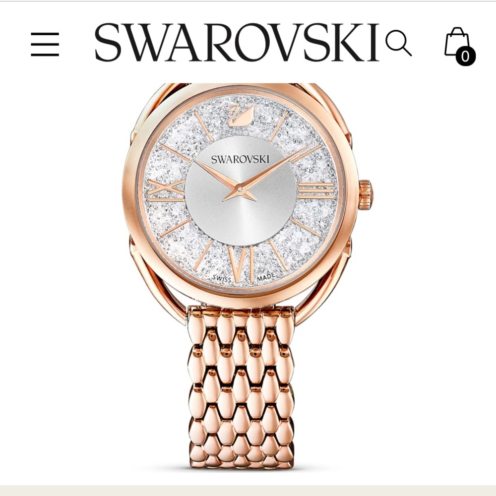 Swiss Crystalline Glam Swarovski Rise Gold Watch